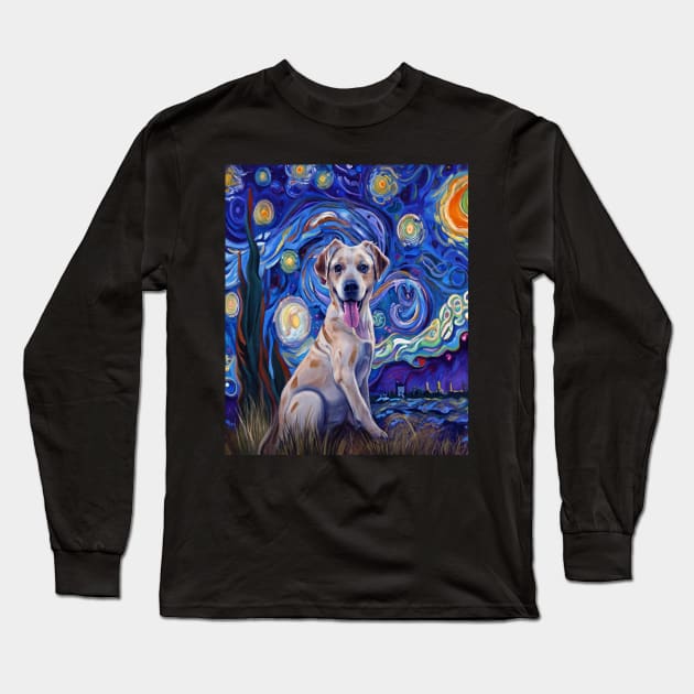 Dog design inspired by Vincent Van Gogh Style Long Sleeve T-Shirt by albaley
